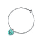 Bracelet Cœur plein en argent 925 millièmes et Tiffany Blue®