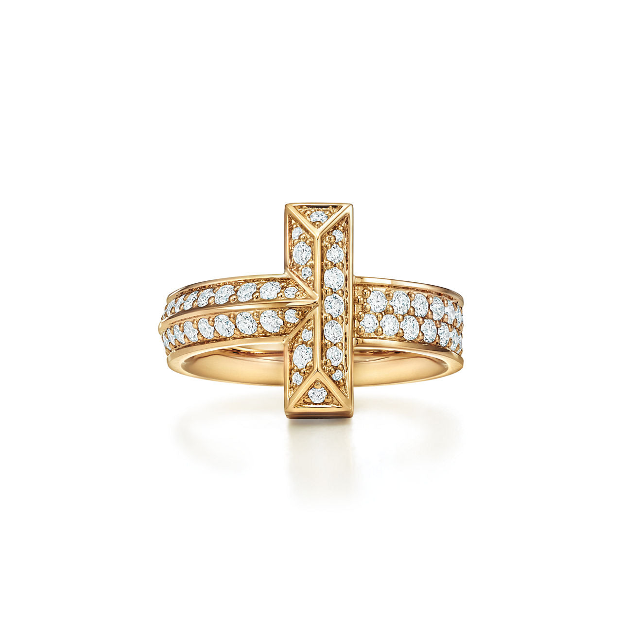 Tiffany T Bague T1 en or jaune 18 carats et diamants