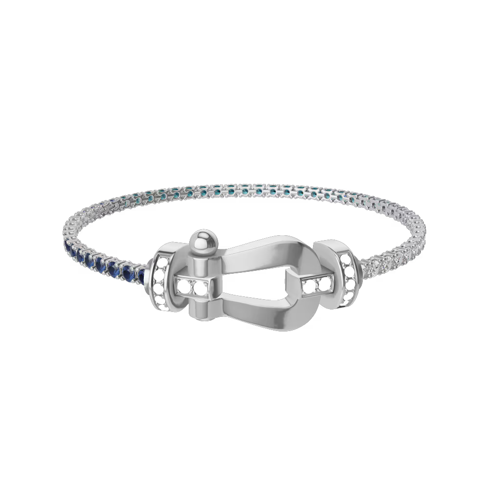 Bracelet Force 10, grand modèle, semi-pavé