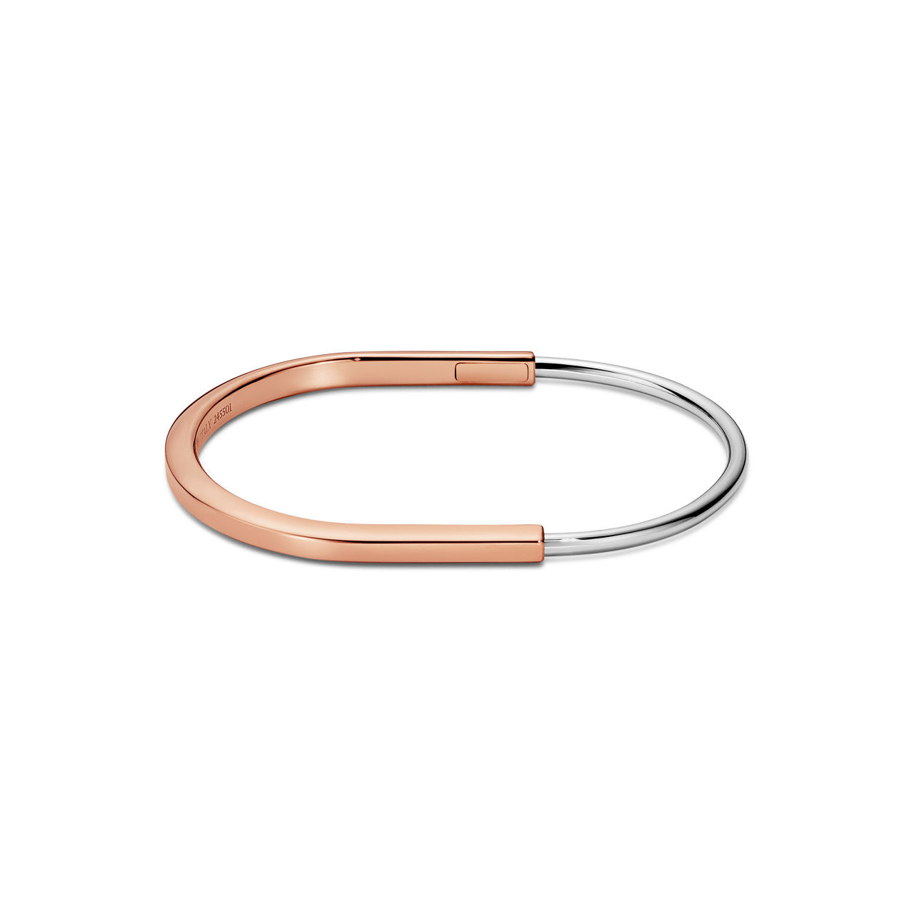 Bracelet jonc étroit en or rose et or blanc 18 carats