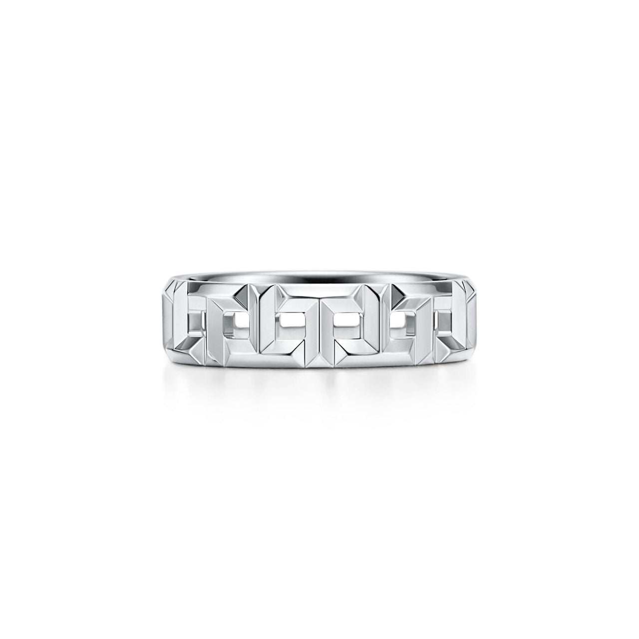 Tiffany T Bague True large en or blanc 18 carats