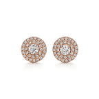 Boucles d’oreilles en or rose 18 carats avec diamants