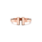 Tiffany T Bague Square en or rose