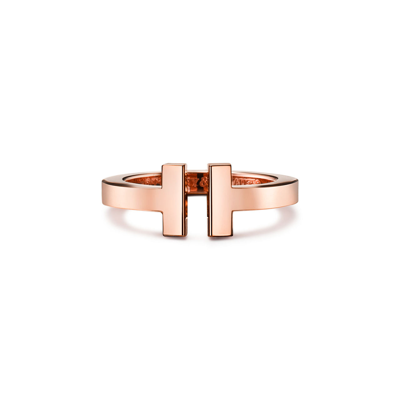 Tiffany T Bague Square en or rose