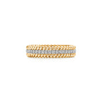 Tiffany Rope Bague X à deux rangs en or jaune, platine et diamants