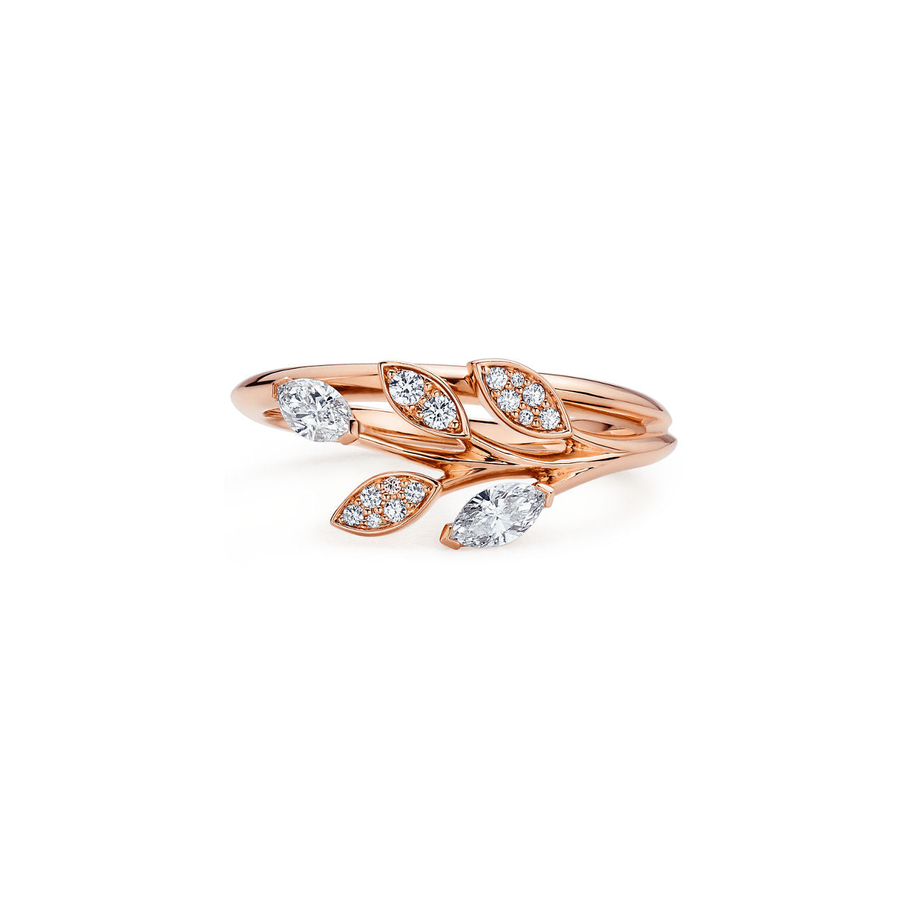 Tiffany Victoria® Bague motif vigne en or rose 18 carats et diamants