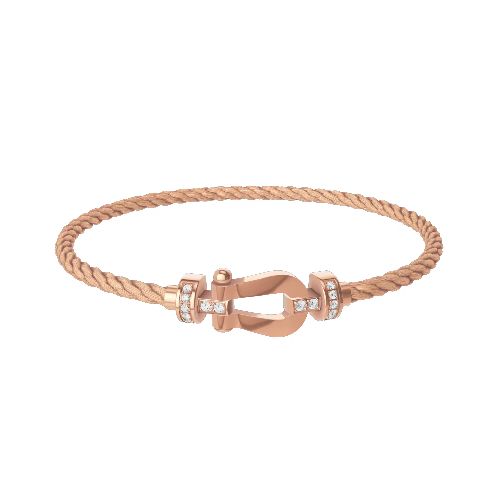 Bracelet Force 10, moyen modèle, semi-pavé