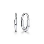 Boucles d’oreilles en or blanc 18 carats et diamants. Medium.