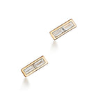 Boucles d’oreilles Barrettes en or 18 carats et diamants taille baguette