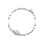 Bracelet double chaîne en diamants en or blanc 18 carats