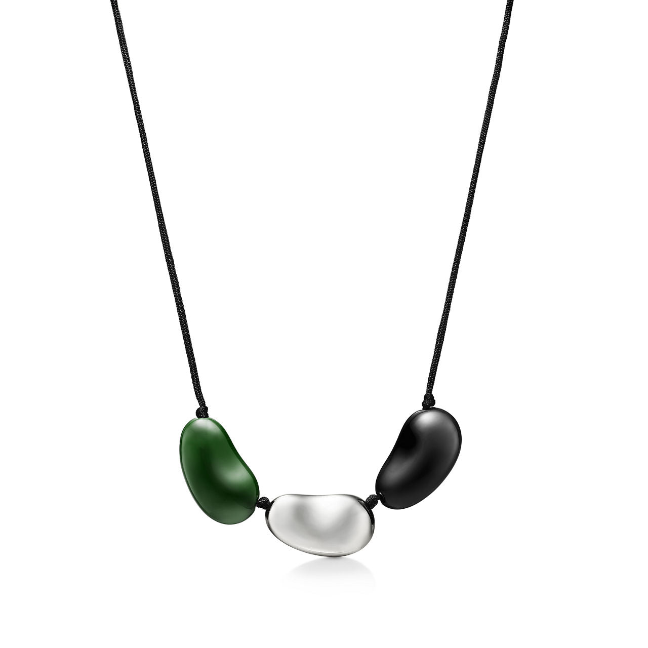 Collier Bean en argent 925 millièmes et bois japonais recouvert de laque