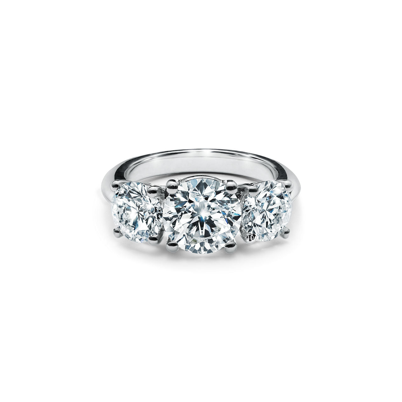 Tiffany Trois pierres Bague de fiançailles en platine 950 millièmes