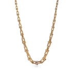 Collier à maillons gradués en or jaune 18 carats et diamants