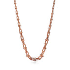 Collier à maillons gradués en or rose et diamants
