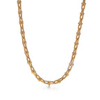 Collier à maillons. Medium en or jaune 18 carats et diamants