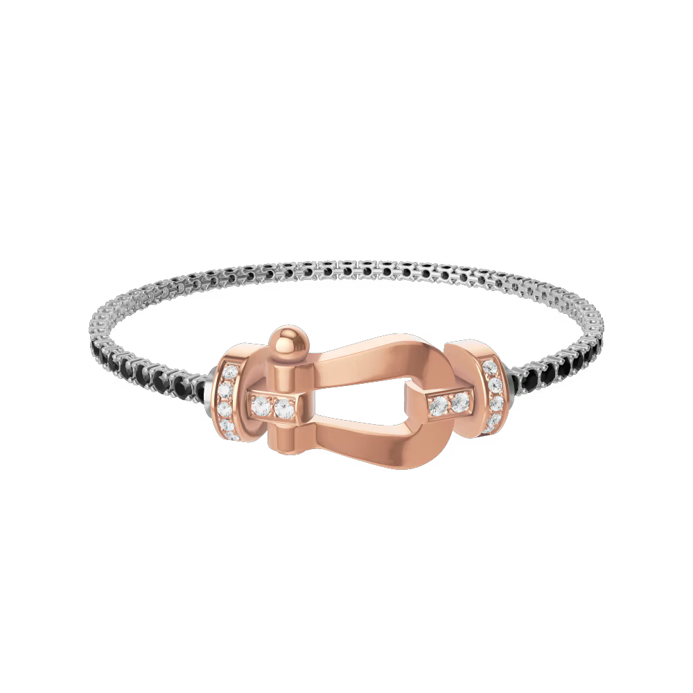 Bracelet Force 10, grand modèle, semi-pavé