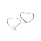 Boucles d’oreilles créoles Open Heart en argent 925 millièmes