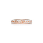 Tiffany T Bague True étroite en or rose 18 carats et pavé de diamants
