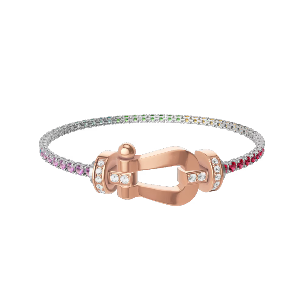 Bracelet Force 10, grand modèle, semi-pavé
