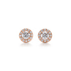 Boucles d’oreilles en or rose 18 carats avec diamants