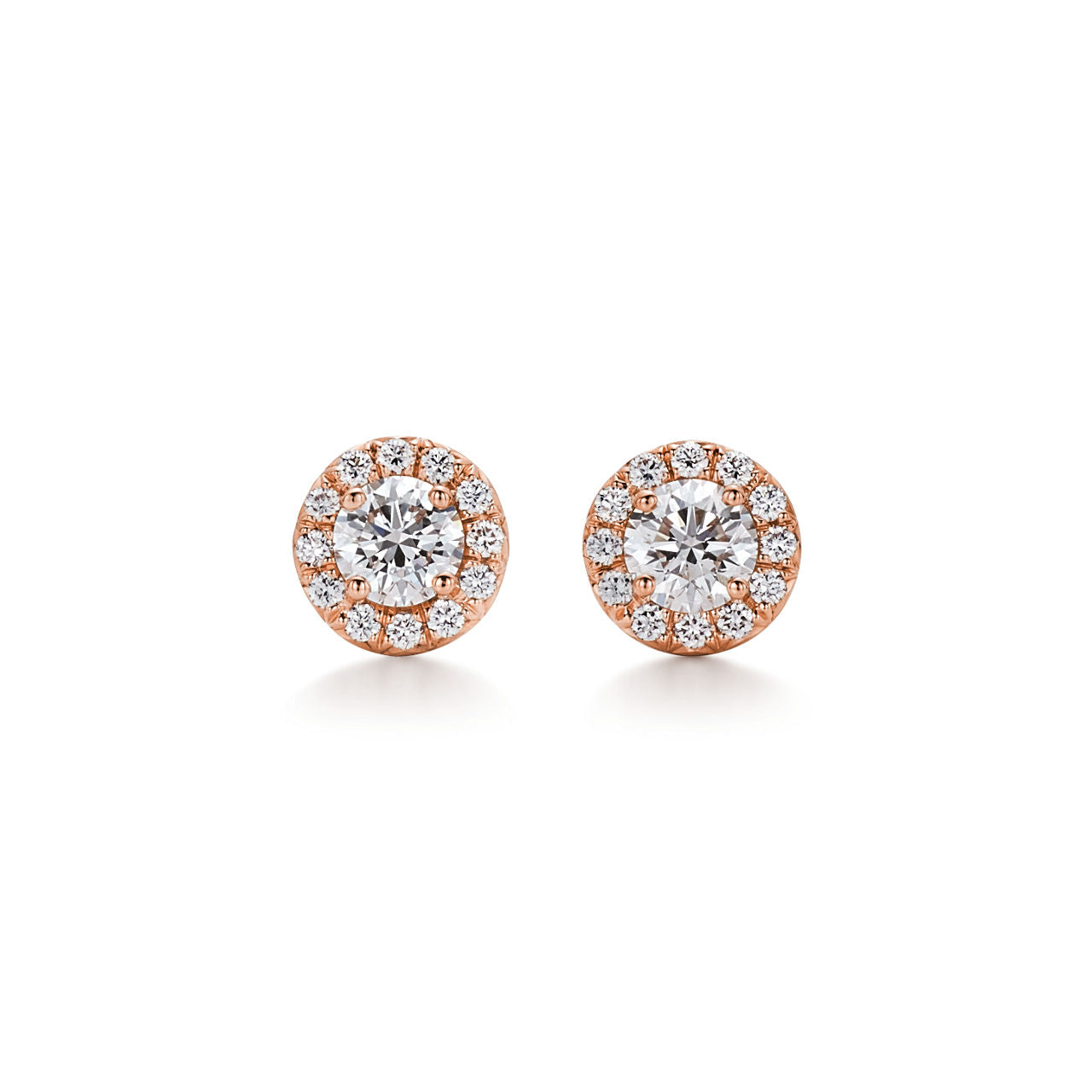 Boucles d’oreilles en or rose 18 carats avec diamants