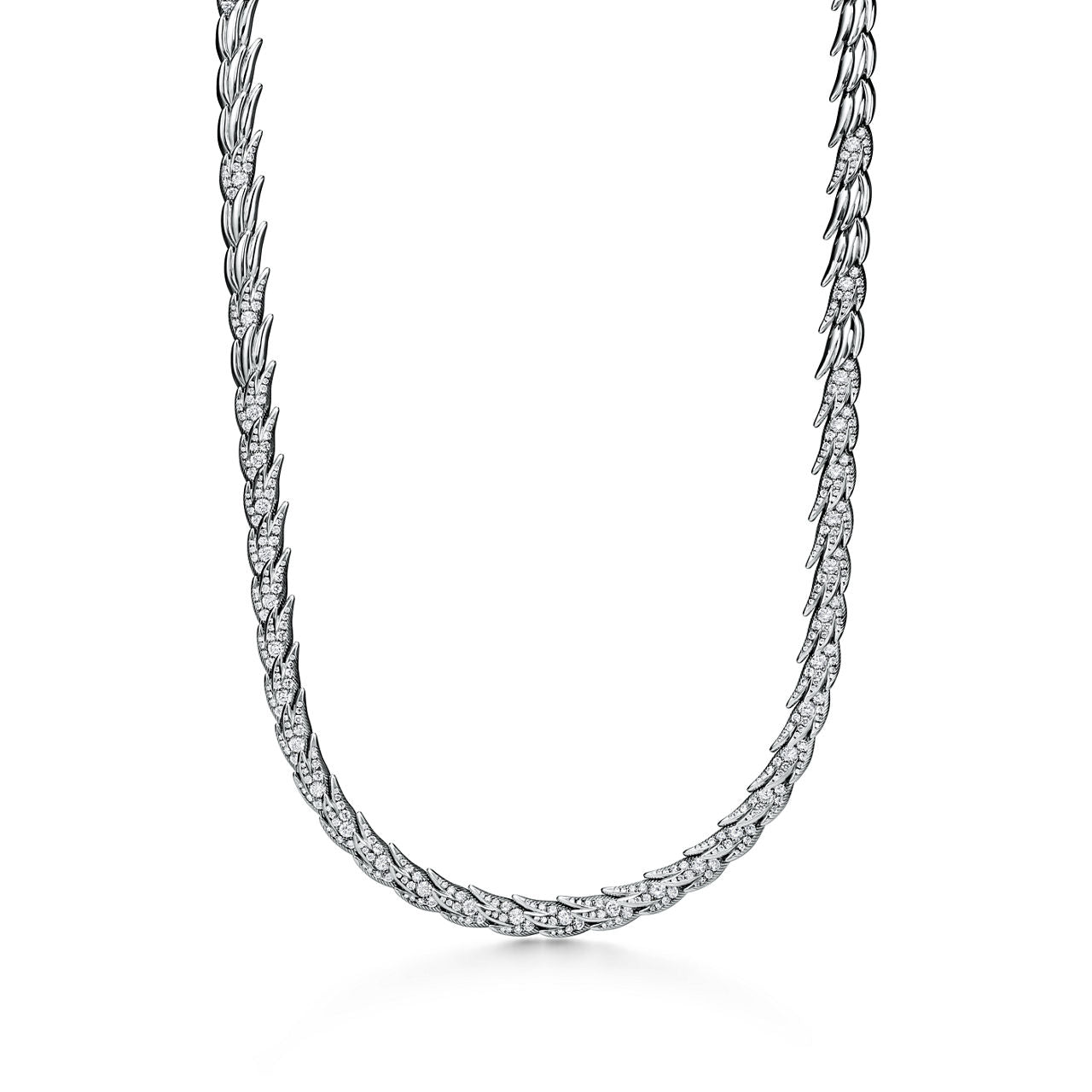 Collier pavé Wings en platine 950 millièmes et diamants