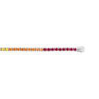 Bracelet ligne pierres de couleurs or blanc 750/1000e
