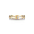 Tiffany T Bague étroite en pavé de diamants en or jaune 18 carats