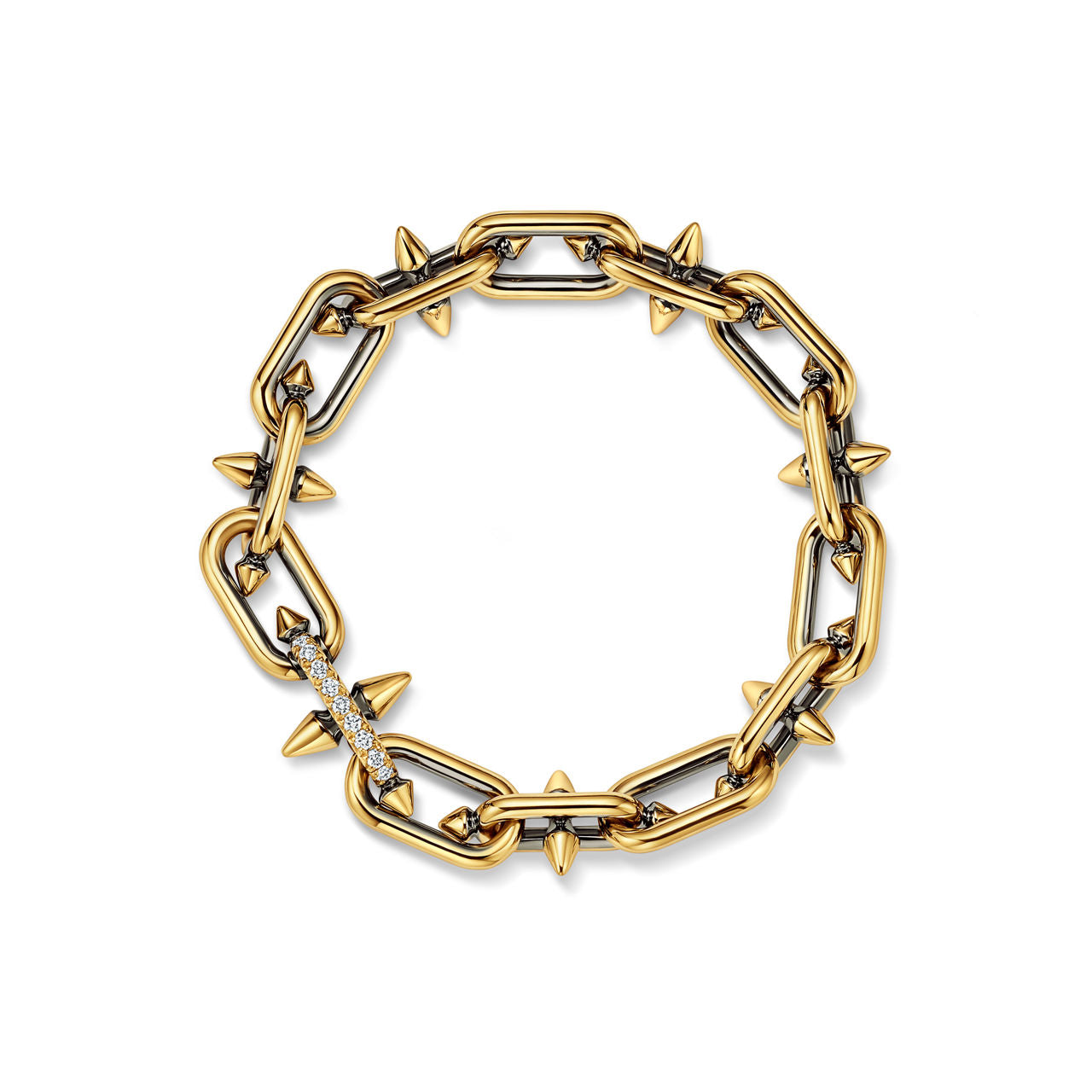 Bracelet noirci en or et diamants