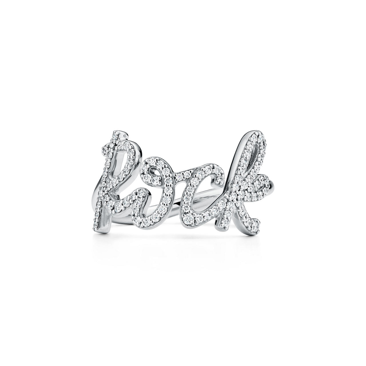 Paloma’s Graffiti Bague Rock en or blanc 18 carats et diamants. Small.