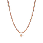 Collier de perles Plaque Cœur en or rose 18 carats. Mini.