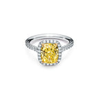 Tiffany Soleste Bague de fiançailles double halo taille coussin avec anneau en platine 950 millièmes et diamants