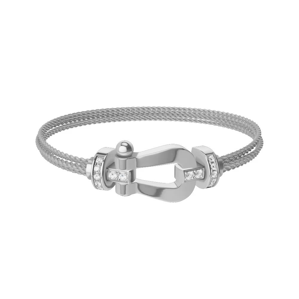 Bracelet Force 10, grand modèle, semi-pavé