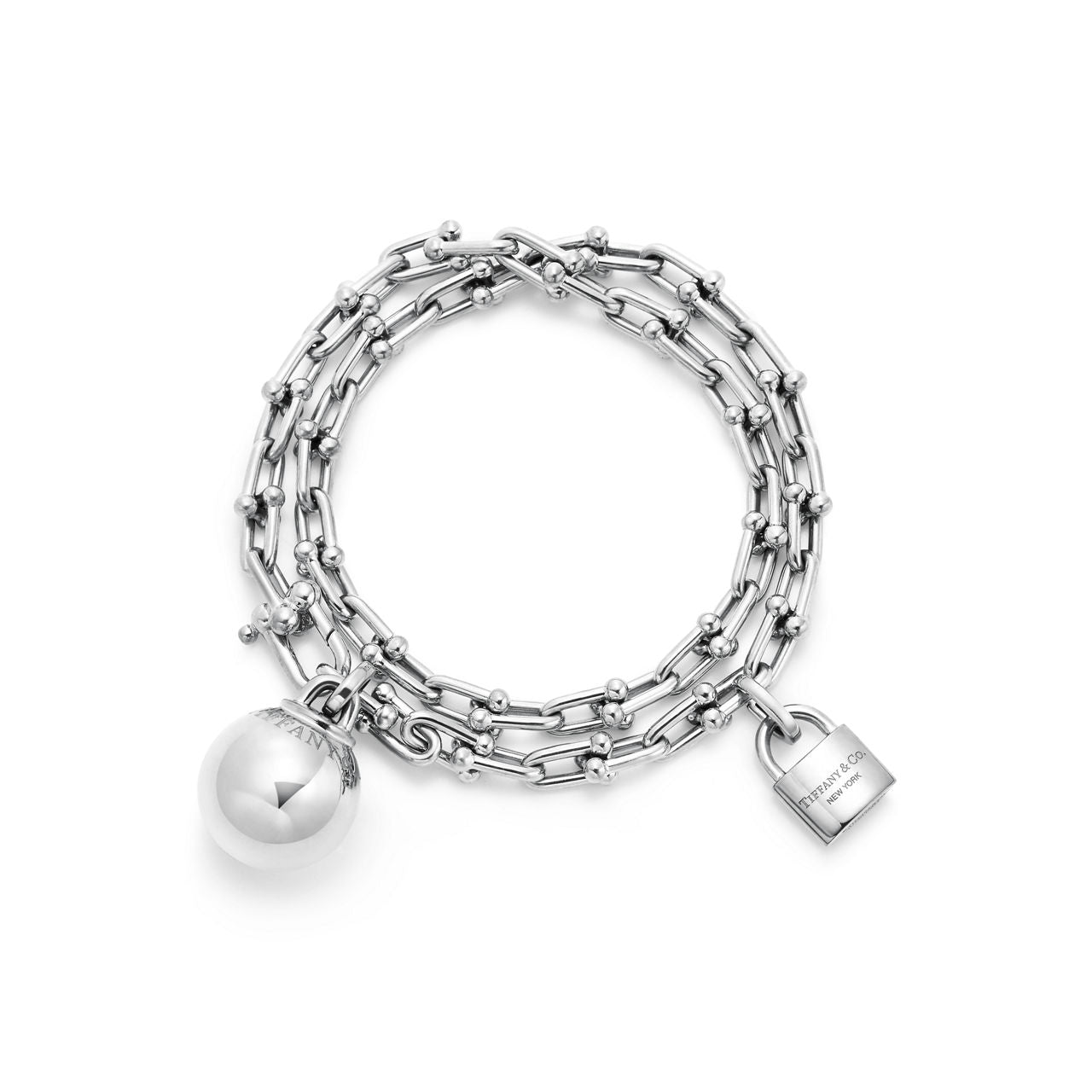 Bracelet à double tour, maillons taille Small en argent 925 millièmes