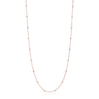 Collier à maillons carrés en or rose 18 carats et diamants