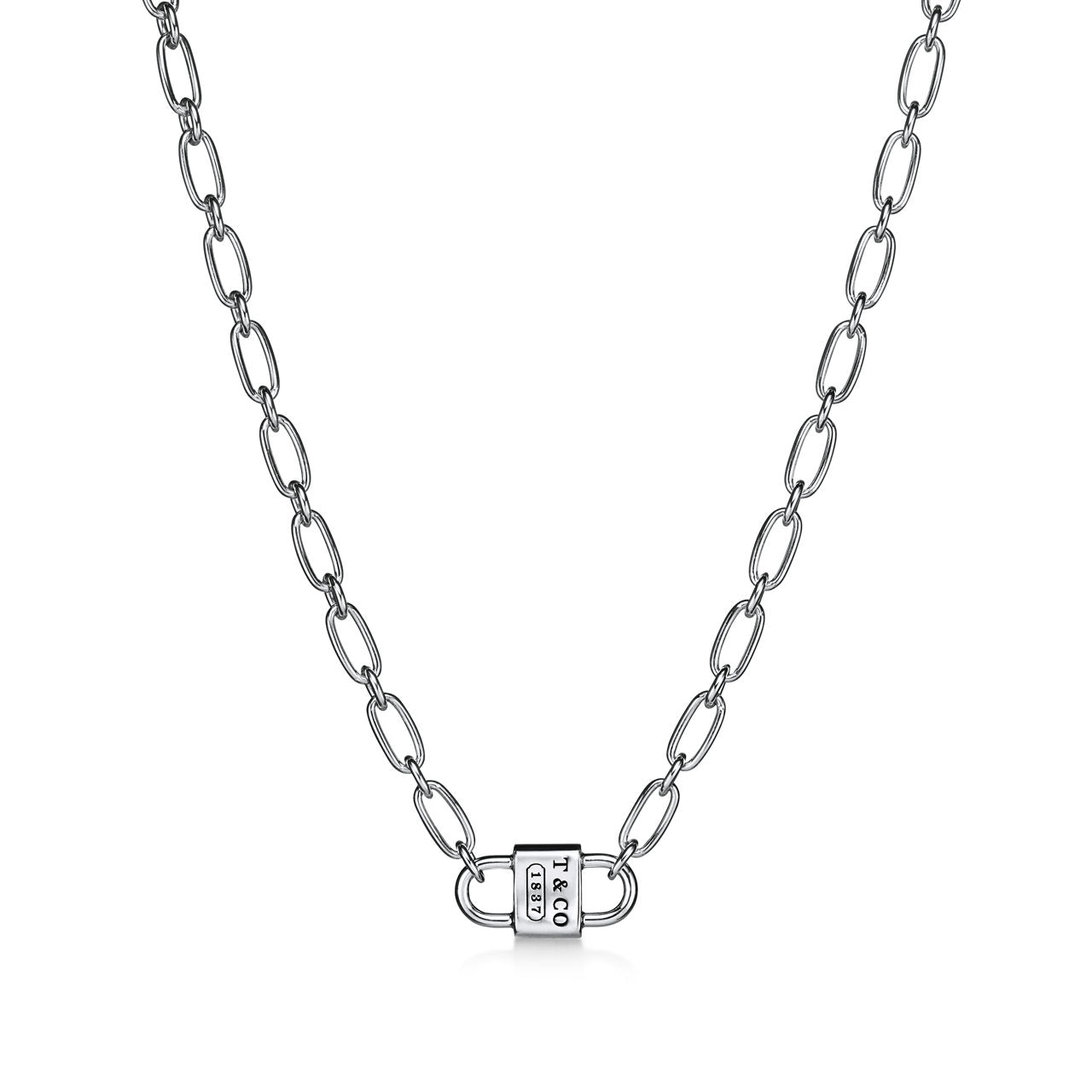 Collier cadenas à double anse en argent 925 millièmes. Small.