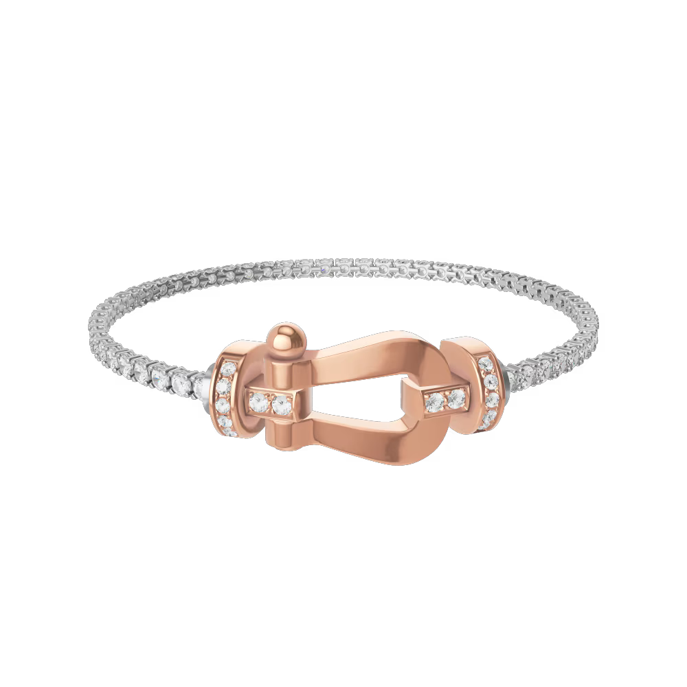 Bracelet Force 10, grand modèle, semi-pavé