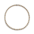 Collier en platine 950 millièmes, or jaune et diamants