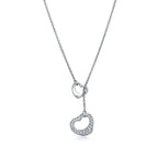 Collier Open Heart en platine 950 millièmes pavé de diamants