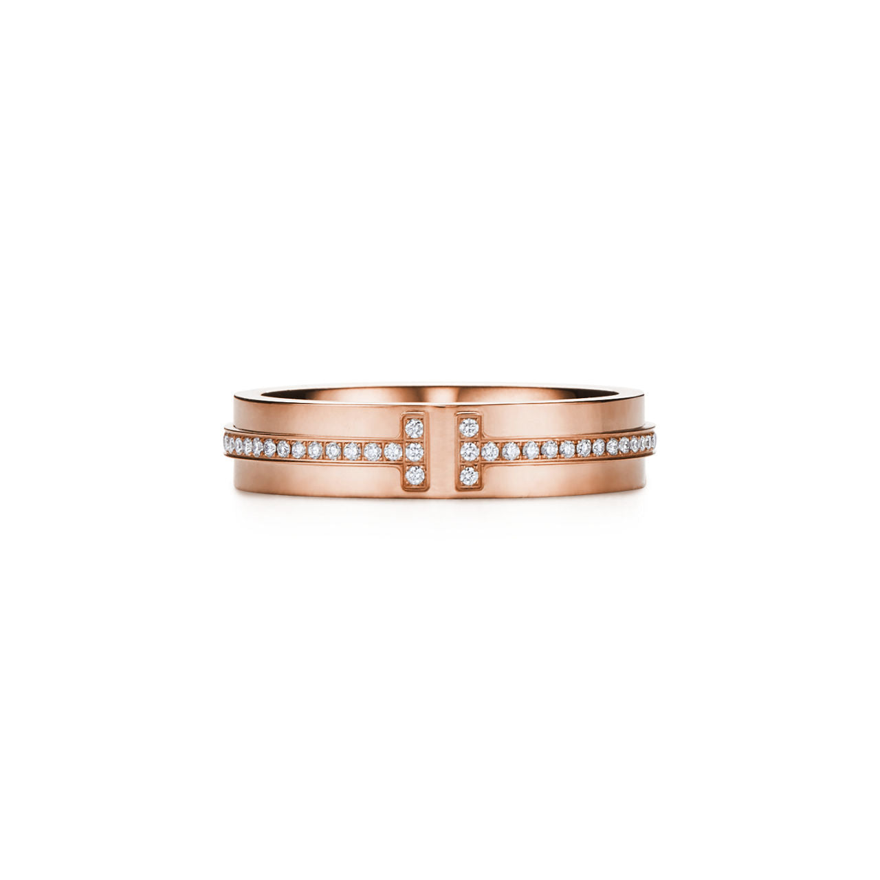Tiffany T Bague en diamants étroite en or rose