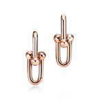 Boucles d’oreilles à maillons taille Large en or rose
