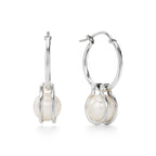 Boucles d’oreilles créoles en perles et argent 925 mil. en argent 925 millièmes