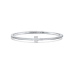 Bracelet jonc à charnière Wire orné de diamants en or blanc 18 carats