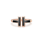 Tiffany T Bague Wire ornée d’onyx noir en or rose