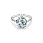 Tiffany Soleste Bague de fiançailles halo taille ovale avec anneau en platine 950 millièmes et diamants