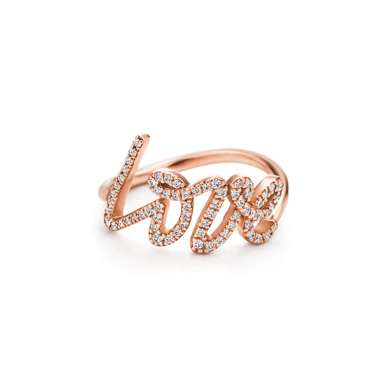 Paloma’s Graffiti Bague Love en or rose 18 carats et diamants. Small.