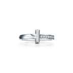 Tiffany T Bague T1 en or blanc 18 carats et diamants