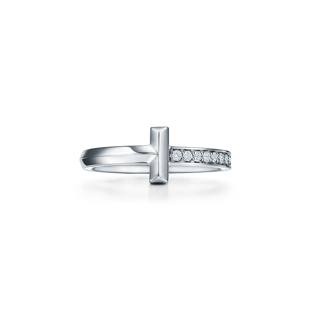 Tiffany T Bague T1 en or blanc 18 carats et diamants