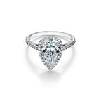 Tiffany Soleste Bague de fiançailles halo taille poire avec anneau en platine 950 millièmes et diamants