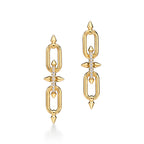 Boucles d’oreilles en or jaune 18 carats et diamants